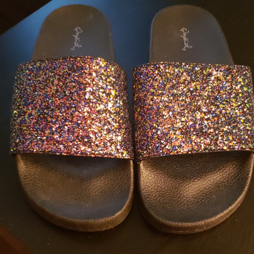 Multicolored sparkle slides